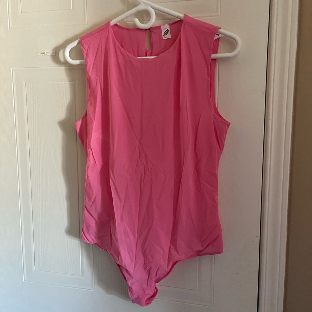 Hot Pink Mesh Sleeveless Bodysuit